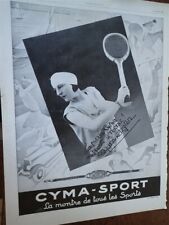 CYMA SPORT montre + papier LEROY + CECIL pub papier FRANCE ILLUSTRATION 1948