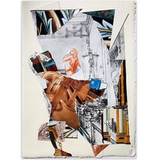 "En joue" Collage/Papier signé JLP - Oeuvre unique -33X23,5 cm