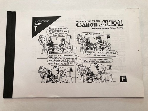 Canon instructions part - ae-1,