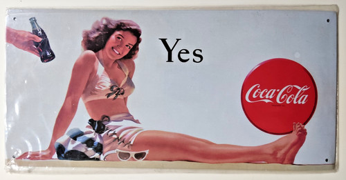 Plaque métal coca cola yes - coca-cola,