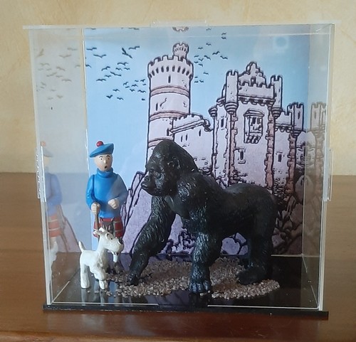 Tintin diorama île noire - diorama, l'île