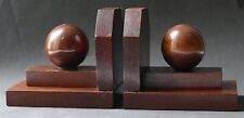 Serre Livres  Art Déco Moderniste sphères en bois style Adnet Design