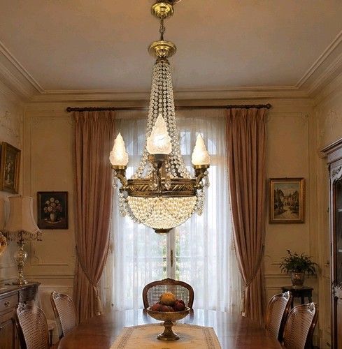 Lustre montgolfière pampilles - lustre,