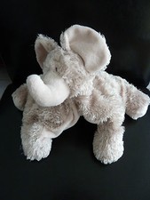 J4. DOUDOU COUSSIN LA GALLERIA  ELEPHANT BEIGE AVEC SCRATCH  22CM EXCELLENT ETAT