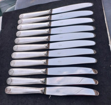 10 Couteaux NOGENT à Dessert en Métal Argenté Lames NOGENT INOX Poinçon PD