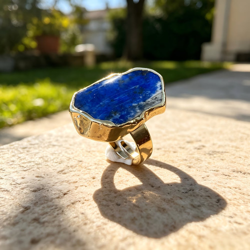 Bague ajustable lapis lazuli - lapis,