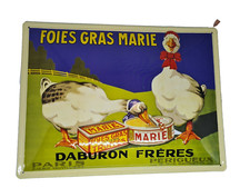 Plaque publicitaire foies gras MARIE 