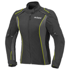 Veste de moto femme buste Cara veste noir/jaune fluo veste textile imperméable