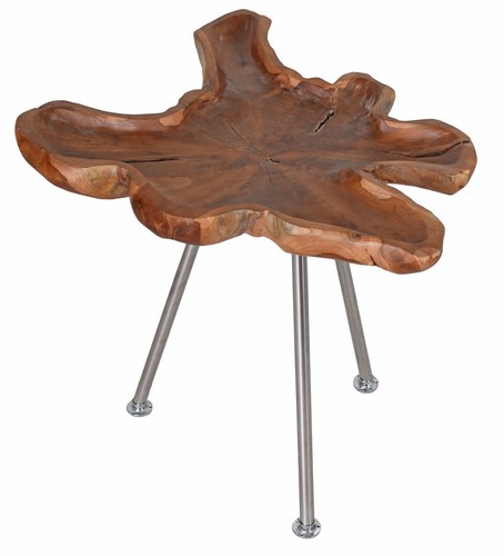 Table appoint 63cm teck bois - table, d'appoint