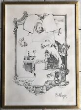 Affiche Dessin Original Alsace Paul Flickinger 1971.  dimensions 51 x 37