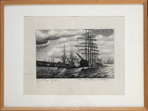 Vieux dessin fusain - dessin, au