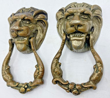 Antique pair of french furniture ornaments 19th century bronze lions