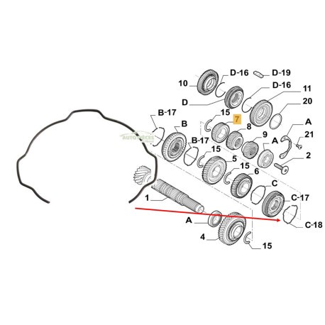 Ressort synchro circlip boite - ressort,
