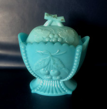 Pot Sucrier Bonbonnière Opaline De Foire