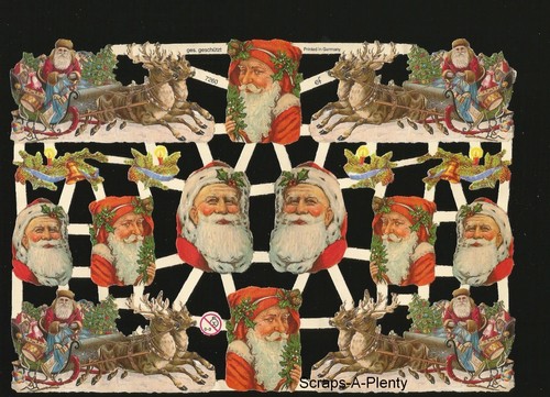 German embossed scrap die cut - german,