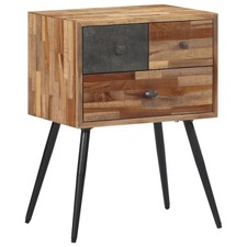 Table de Chevet Armoire de Lit Rangement Chambre Bois Massif de Teck vidaXL