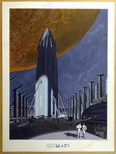 Affiche Sérigraphie François Schuiten Objectif Mars 200ex signée 60x80
