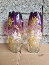 Cristallerie De Pantin, Vases Montjoye, Théodore Legras À Décors Émaillées 