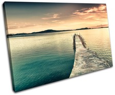 Pier Phillippines  Sunset Seascape SINGLE TOILE murale ART Photo Print