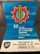 Ancienne affiche 1962 salon international de la machine agricole pub BP 100x60