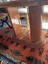 Table en marbre rose du Portugal , ovale, pied forme tulipe , neuve  101X192x78 