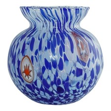 Vase En Verre Murano Bleu Fait