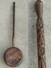 ancien chauffe lit bassinoire art populaire Savoie coeur savoyard bed