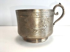 TASSE CHOCOLAT / DEJEUNER METAL ARGENTÉ