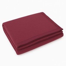 Couverture simple SOMMA en laine vierge Daisy Bordeaux 160x210