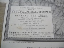 ATLAS des voyages d'A. ORBIGNY - Carte du Lac TITICACA ou CHUCUITO - 1835 / EO