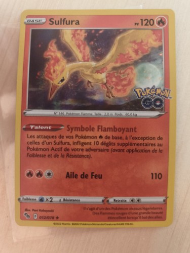 Carte pokémon sulfura 78 - pokémon, 12/78