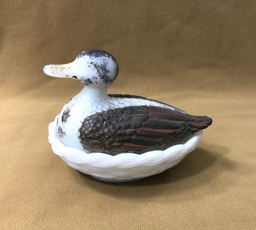 Boite canard opaline - boite, émaillé