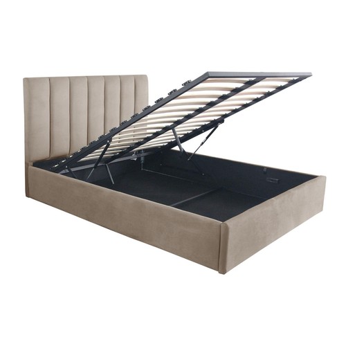 Lit coffre design velours - lit,