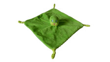 Doudou phoque plat vert comme