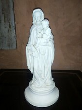 Vierge et l'enfant groupe en biscuit porcelaine XIXème traits fin h:37 cm