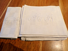 Linge ancien 7 Serviettes lin monogramme MB ( ref 7 )