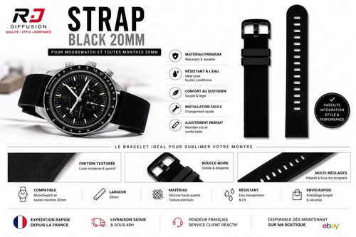 Bracelet montre noir - bracelet,
