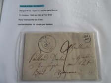 lettre de VITRE à  LAVAL du 13 octobre 1840  taxe 2 dec. cachet type13