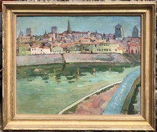 Ancien Tableau « ARLES vieille ville » Huile sur Toile Signé G. FERNANDEZ