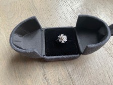 Bague Art Déco or blanc 18 carats platine diamants saphirs