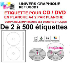 étiquette cd/ dvd pour toutes imprimantes DE 2 A 500 étiquettes cd dvd (l7676)