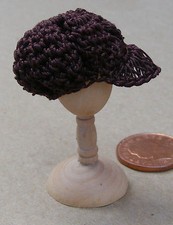 1:12 Échelle Femmes Marron Crochet Chapeau Tumdee Poupées Maison Miniature T1