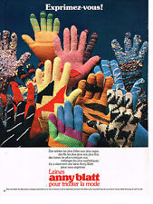 PUBLICITE ADVERTISING  1975   ANNY BLATT gants  laine