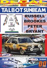 DECAL TALBOT SUNBEAM LOTUS