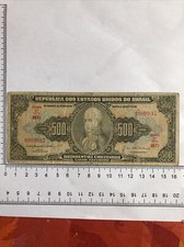 Billet, brezil unidos do brasil 500 quinhentos cruzeiro 1950/1960