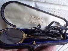 Vintage Français 15ct Or & Faux Écaille de Tortue Lorgnettes Lunettes C.1920s +