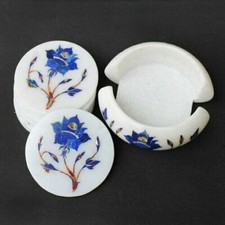 Marbre Coaster Set Lapis Pierre Pireta Dura Art Main Cadeau