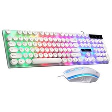 Clavier filaire lumineux ZGB G21 et kit souris blanc