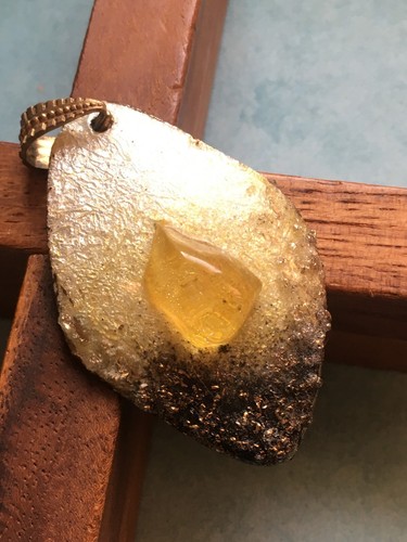 Vintage pendentif jaune - vintage,