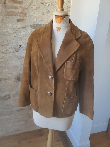 Veste daim camel - veste, femme